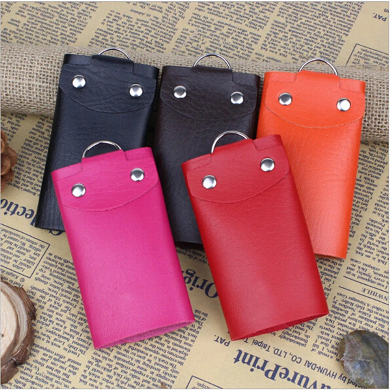 Keychain Wallet Pu Leather Key Holders Women Men Keys Organizer Fashion Solid Key Wallets Pouch Car Keychain Housekeeper key organizer,key holder,key purse