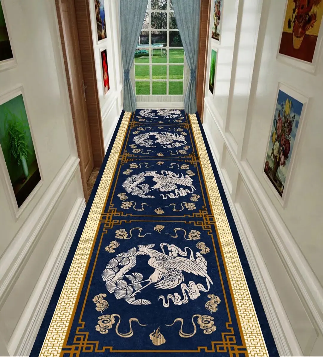 Luxury Design Hall Corridor Carpet Non-slip Washable Runner Stairway Rug Outdoors Aisle The Long Corridor Mat Customizable 카펫 3