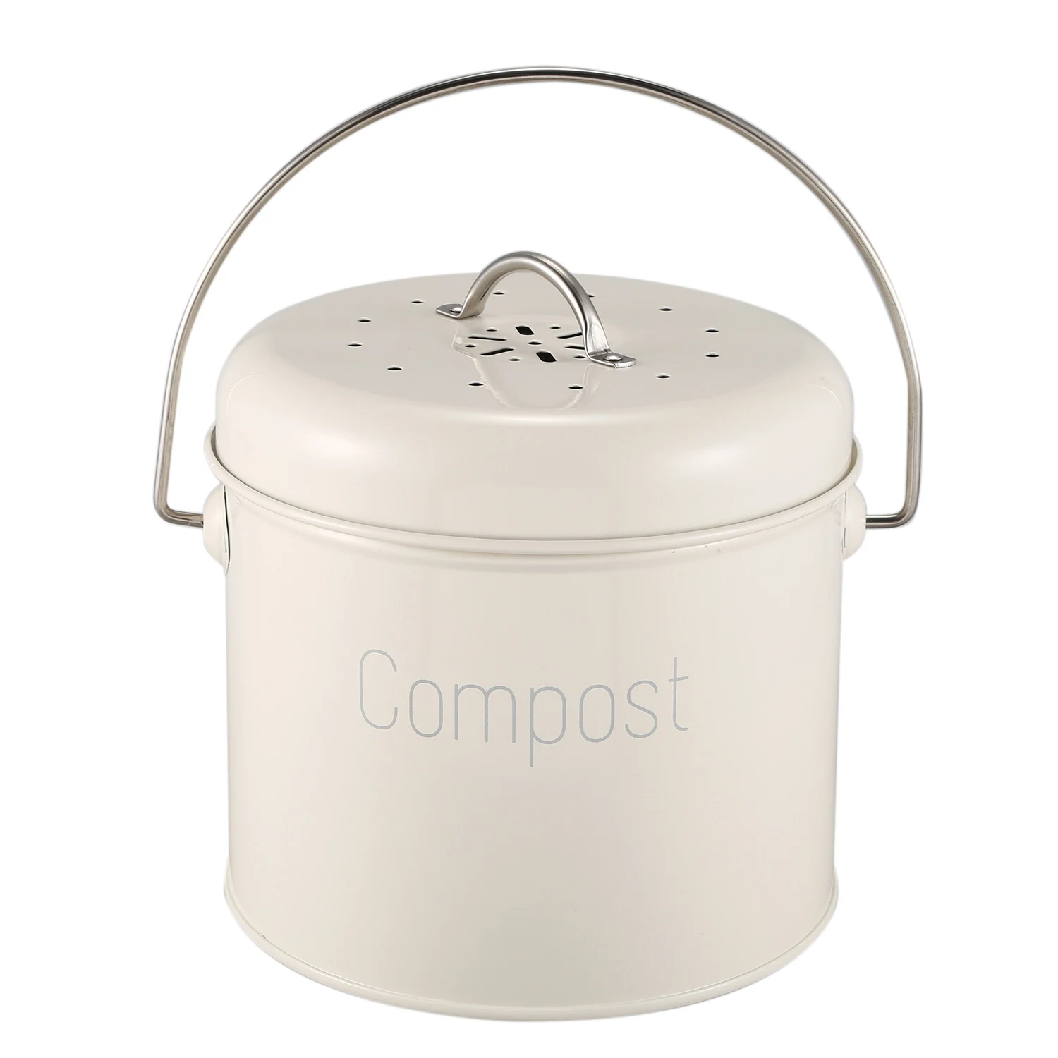 Cestino Per Compost 3L-Contenitore Per Compost Da Cucina In Acciaio Inossidabile-Compostatore Da Cucina Per Rifiuti Alimentari-Filtro A Carbone