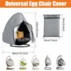 Waterproof Patio Hanging Egg Chair Cover Windproof Swing Egg Chair Cover Egg Chair Slipcover With Zipper and Adjustable Hem Cord 6