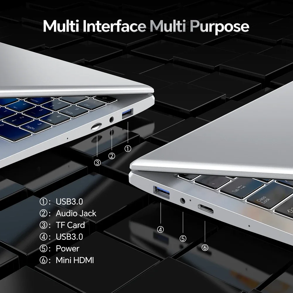 15.6 인치 Intel Celeron N5095 여성용 Ultraslim 노트북 16GB RAM 256GB 512GB SSD Win11 One Key 지문 잠금 해제 휴대용 노트북