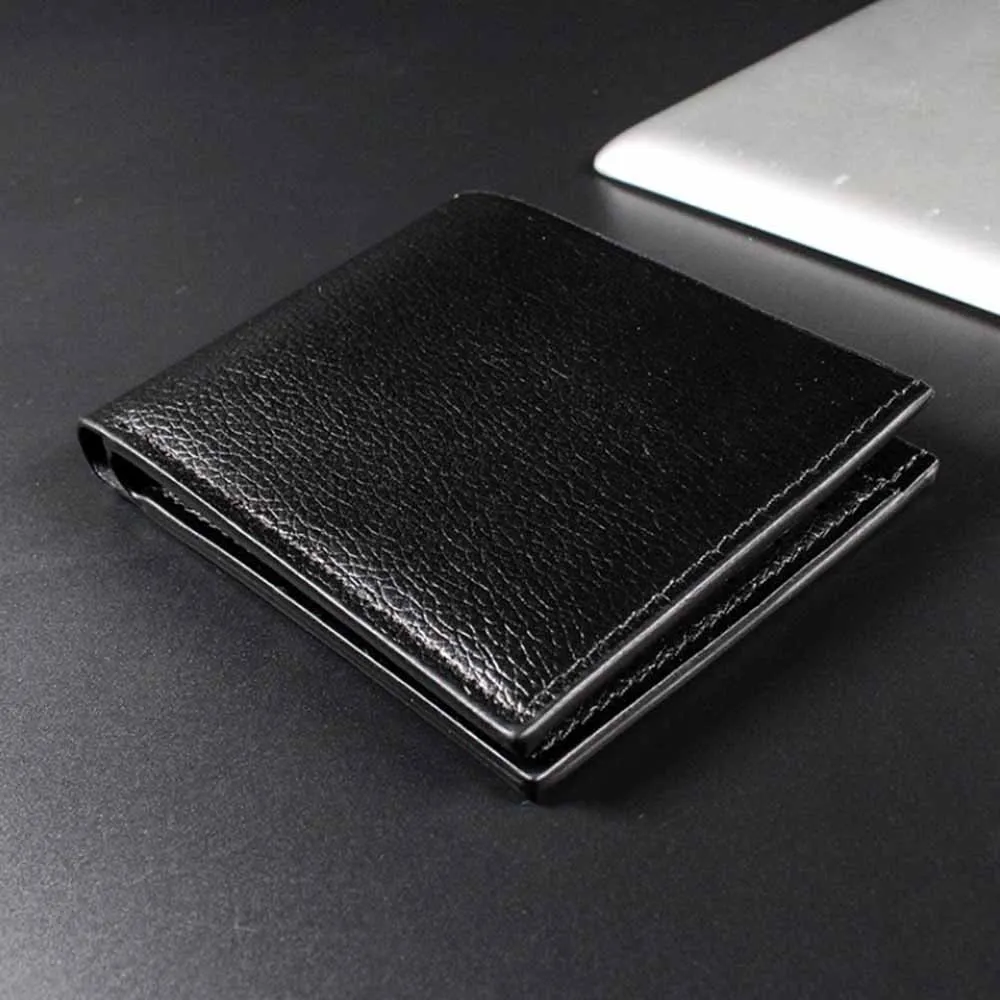 Vintage Lychee Texture Men's Wallets Short Style Coin Bag Multi Card Slots Card Holder Credit Card Bag Men Small Cash Purse 6