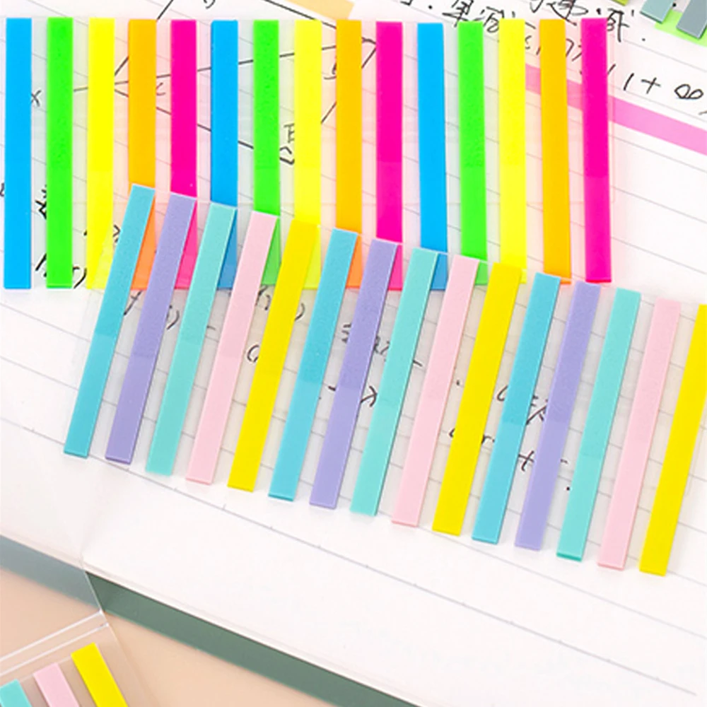 300 Sheets Color Stickers Transparent Fluorescent Index Tabs Flags School Office Supplies Stationery Page Bookmark decorative stickers paper stickers handbook stickers