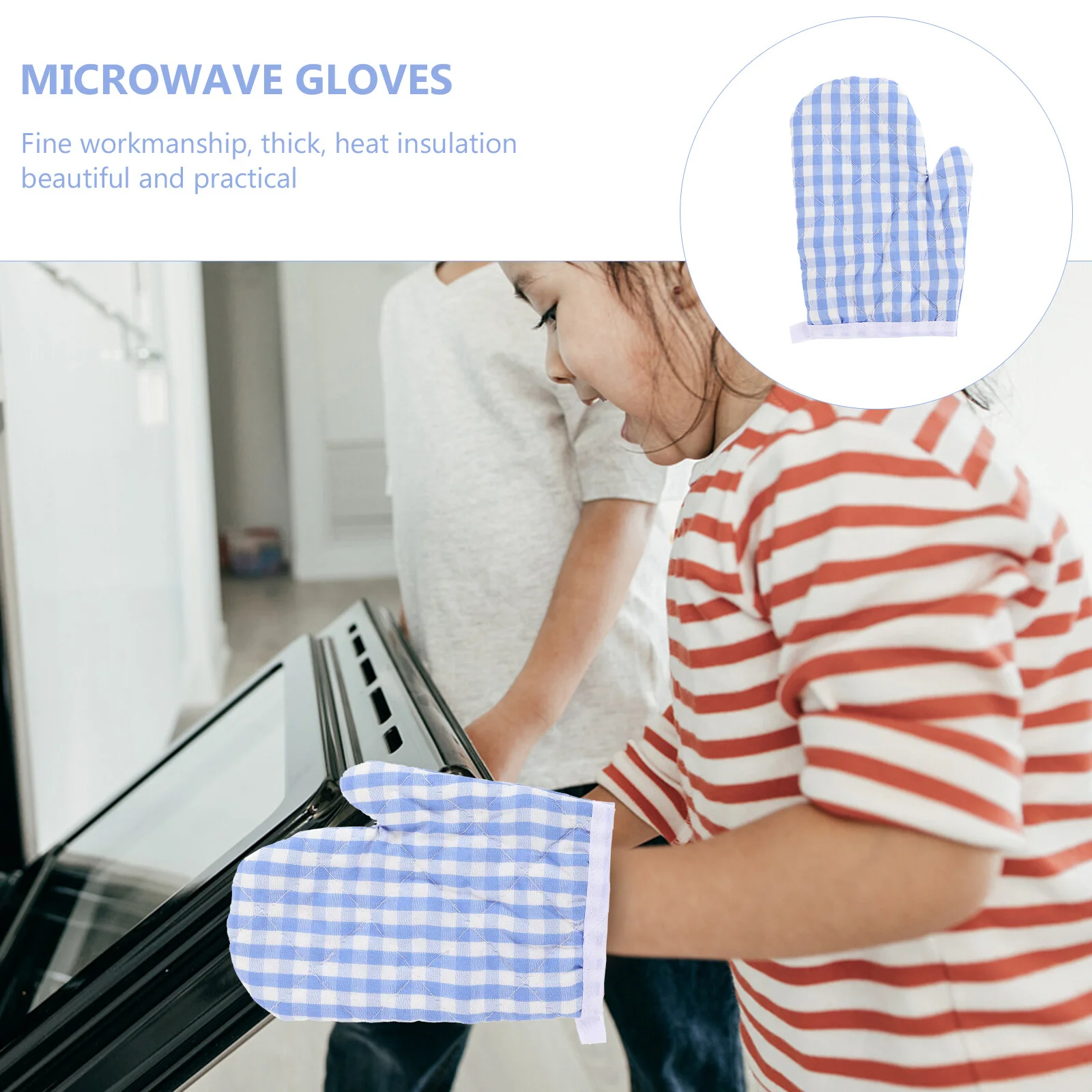 2Pcs Children's Oven Gloves Heat Resistant Mitts Anti Scald Kitchen Microwave Mittens Cooking