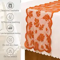Maple Leaf Lace Table Runner Autumn Tablecloth Table Decoration For Thanksgiving Harvest Season 5