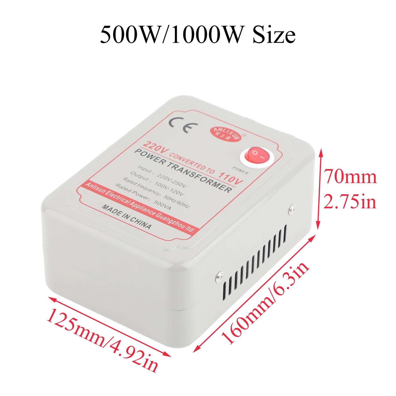 EU 플러그 AC 220V110V 스텝다운 컨버터 3000W 전압 변압기(100-120V용)