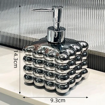 เครื่องจ่ายโลชั่น 370ml เครื่องจ่ายของเหลวเปล่าแฟชั่น Minimalist สีขาวเครื่องจ่ายสบู่สําหรับห้องน้ําซักรีดห้องครัวตกแต่งโรงแรม 7