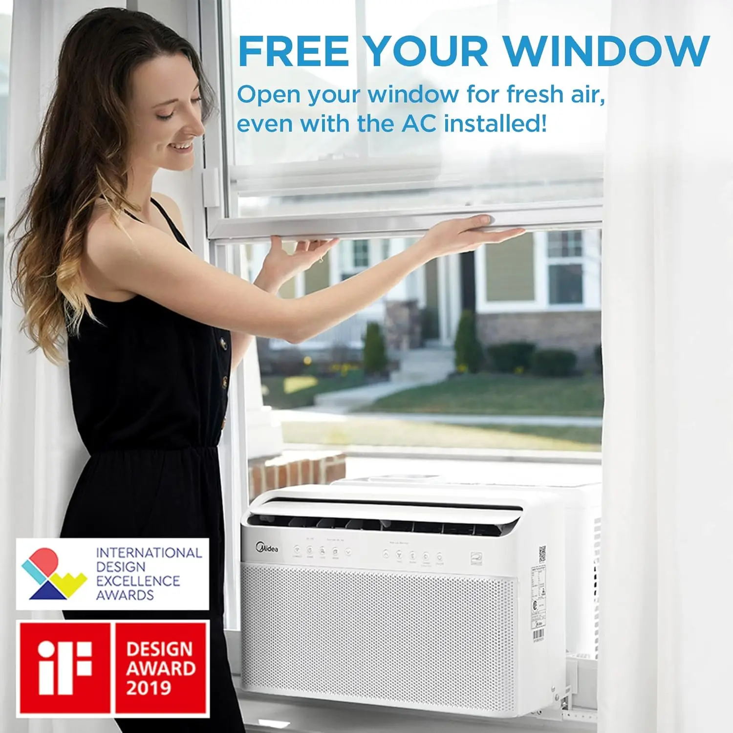 10,000 BTU U-Shaped Smart Inverter Window Air Conditioner–Cools up to 450 Sq. Ft., Ultra Quiet with Open Window Flexibilit 5