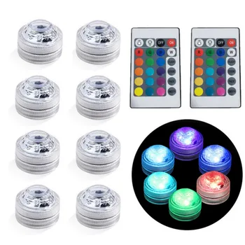 원격 제어 LED 수 중 라이트 RGB 수영장 조명 야외 장식 웨딩 파티 빛에 대 한 원격 야간 램프