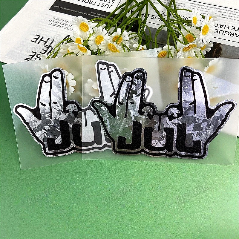 Funny JUL Finger Motorcycle Stickers Waterproof for Motorbike Bike Helmet DIY Scooter Fuel Tank Fairing Vinyl Decal 1PC