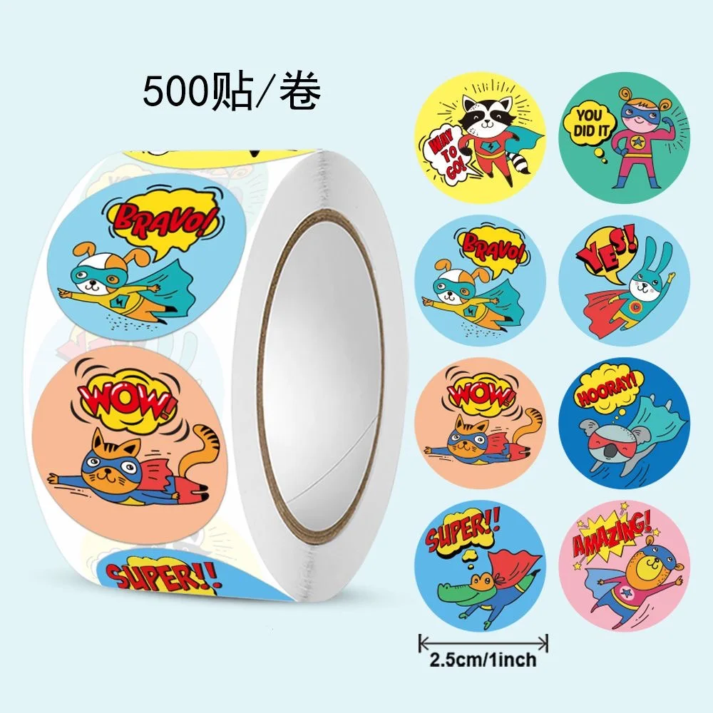 

500Pcs Cute Cartoon Animals Reward Stickers For Kids School Teacher Supplies Kids Classic Toy Gift Sealing Decor Stationery