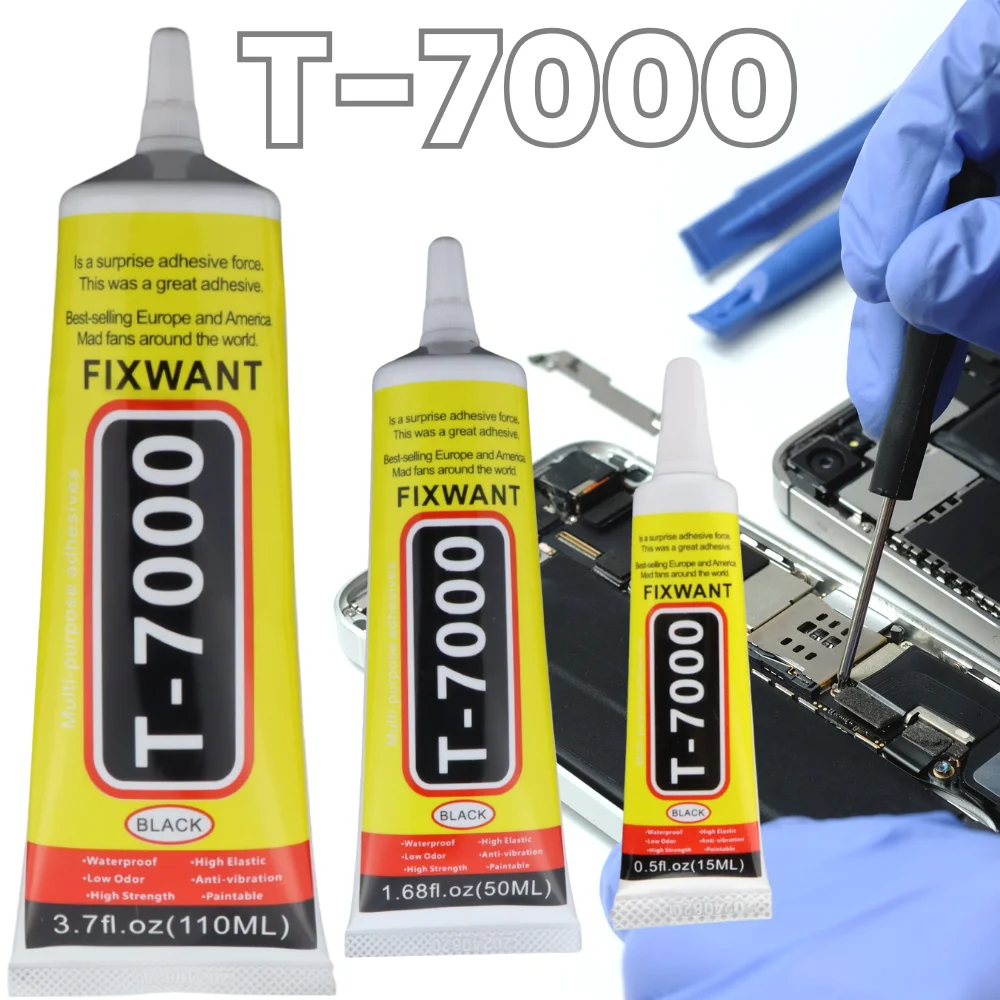 T7000 Black Soft Adhesive Computer Cell Phone Touch Screen Repair Frame Anti-vibration Universal Glue 15/50/110ML