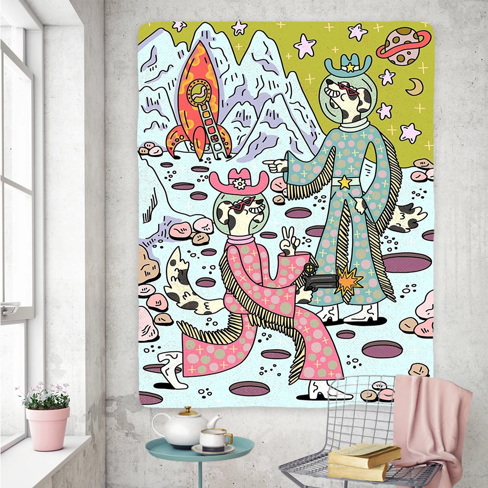 Nový houba hippies tapiserie kvést retro 70s 60s zeď závěsný gobelíny žití pokoj domácí kreslený kolej dekorace psychedelické zeď