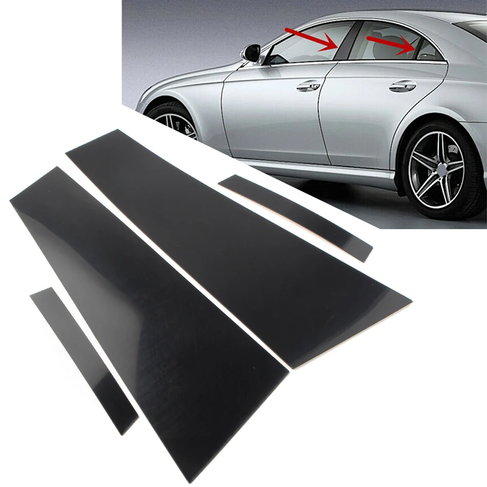 

4pcs/Set Car Door Window Decorative Trim Pillar Post Cover For Mercedes Benz CLS C219 2006 2007 2008 2009 2010 2011 Gloss Black