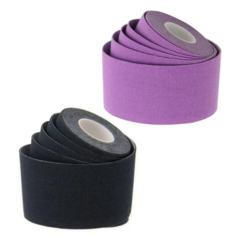 

Новинка-2 шт. Спортивная кинезиологическая спортивная лента-спортивная лента для травм колена, суставов, поддержки мышц черная и фиолетовая