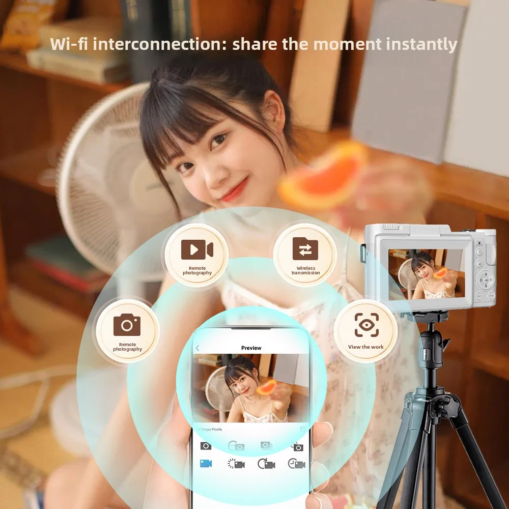 2026년 신캠퍼스 학생용 카메라 5K HD WiFi 디지털 카메라 브이로그 카메라