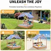 1Pc 49In Large Wooden Sand Box with Liner Drawing Board Sink House Design Sand Boxes for Backyard Garden Beach for Beach Outdoor 5