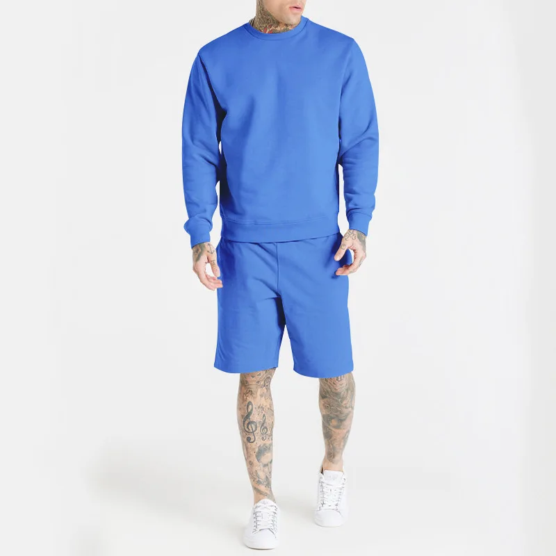 High quality men's solid color crew neck short sleeve T-shirt + sports shorts 2/pc Spring/Autumn street wear jogging tracksuit summer fashion personality 3d printing simple casual solid color t shirt shorts street sports men s oversized tracksuit