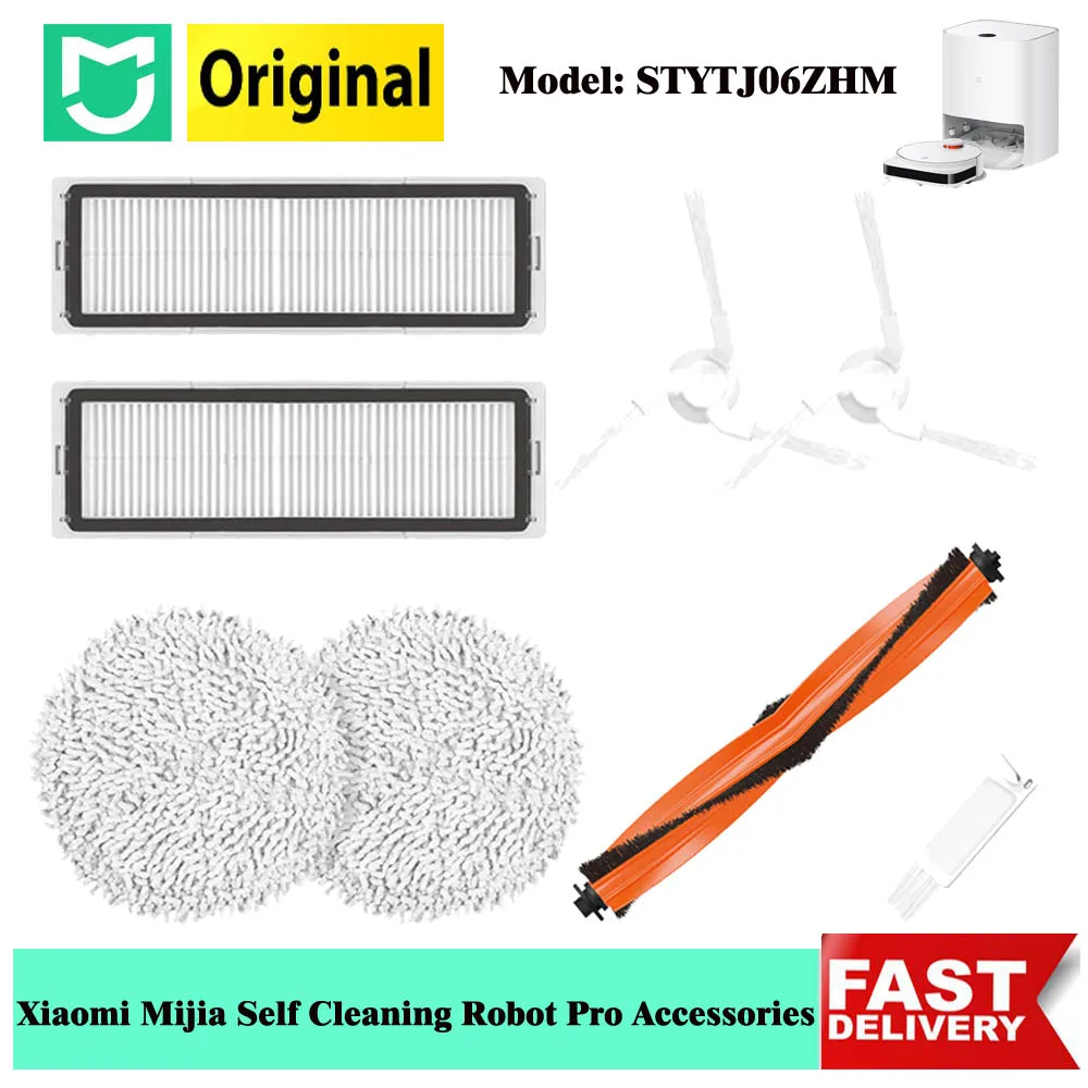 

Оригинальный аксессуар MI Mijia для самоочищающегося робота-пылесоса Mijia STYTJ06ZHM, профессиональная боковая щетка, основная щетка, крышка швабры, детали фильтра