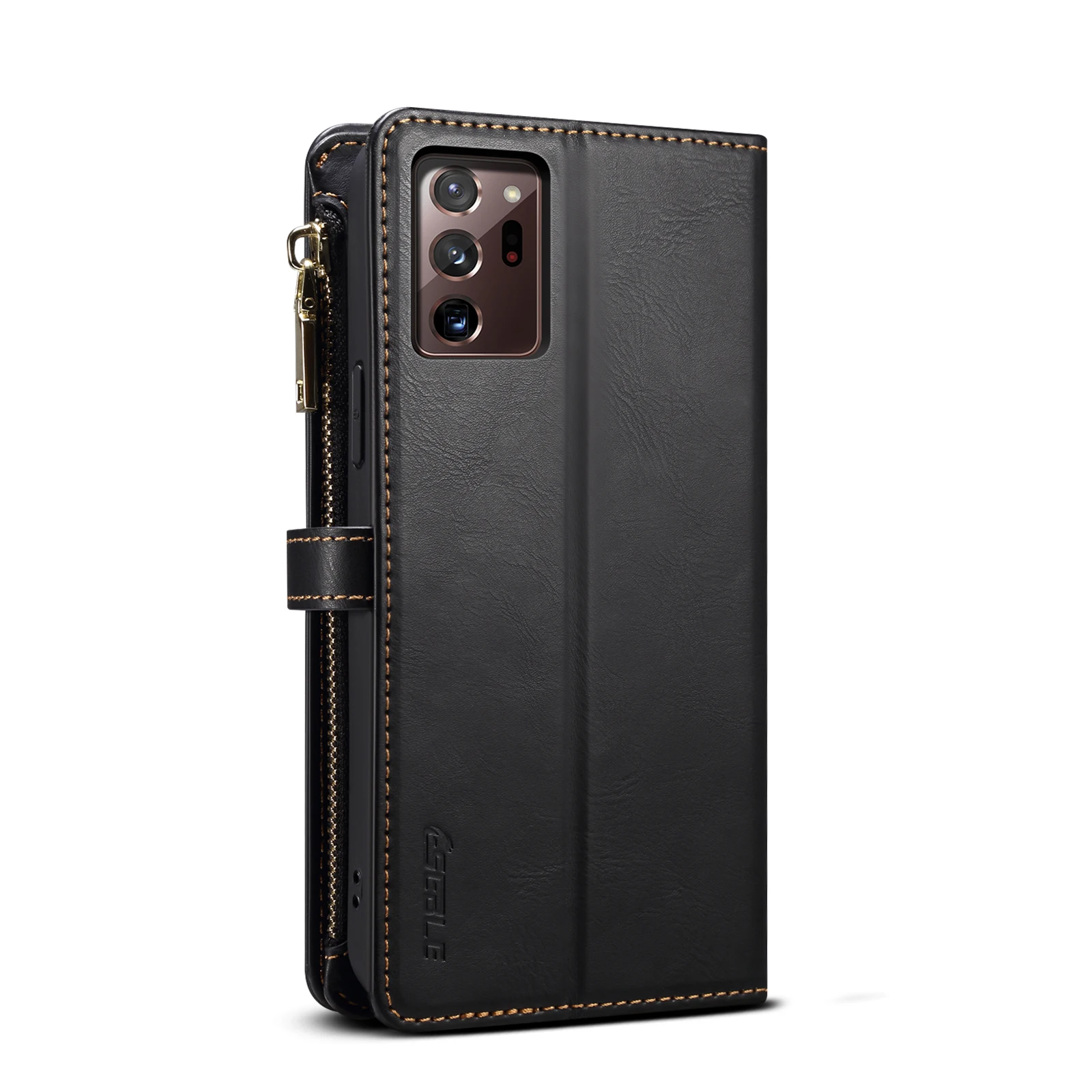 Long Strap Zipper Purse Phone Case For Samsung Galaxy Note 20 Note20 Ultra Wallet Flip Cover Designed Leather Shell Wristband