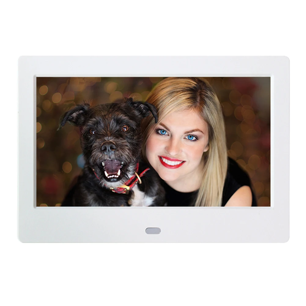 Cornice Digitale Da 7 Pollici Con Display LED HD 1024x600, Calendario, Sveglia E Lettore Musicale – Telecomando Incluso, Supporto Per SD Fino A 32 GB (nero)