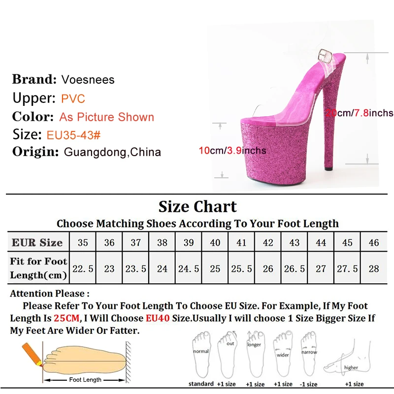 Sequined Cloth Platform Heeled Sandals 2024 New Women Shoes Transparent  Vamp 20CM/8Inch Stiletto Nightclub Sandals Party Shoes