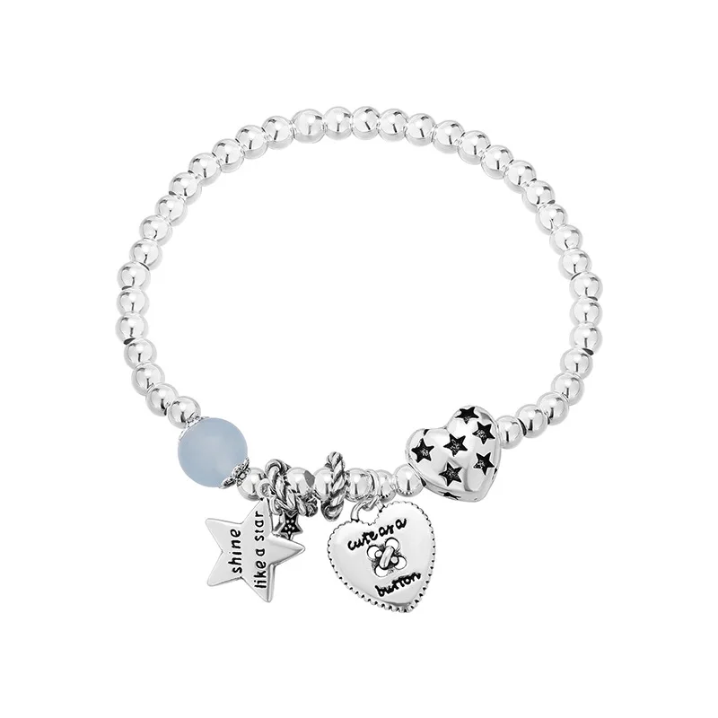 2024 New Fashion Beads Bracelet for Women Love Heart Star Charms Bracelets Party Jewelry Friend Gifts