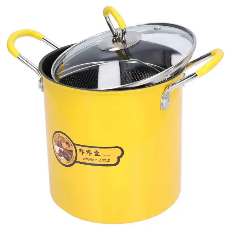 3L Mini Deep Fryer Pot Stainless Steel Japanese Frying Pot with Oil Filter Rack Lid for Home Kitchen Cooking Appliances Cookware 4
