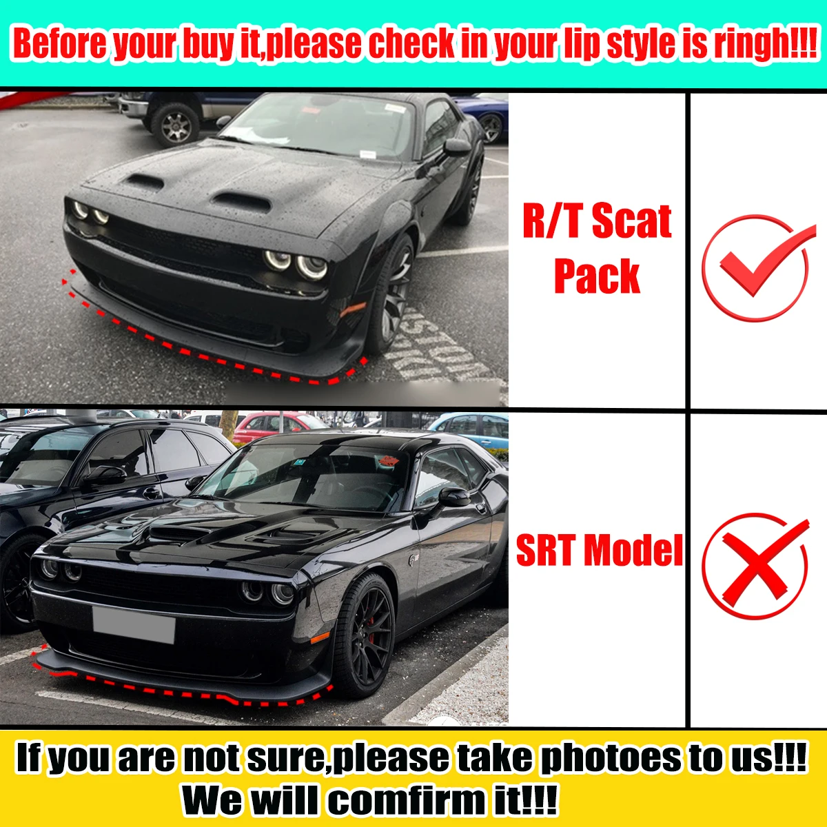 Yellow PP Front Bumper Lip Splitter Protector for Car