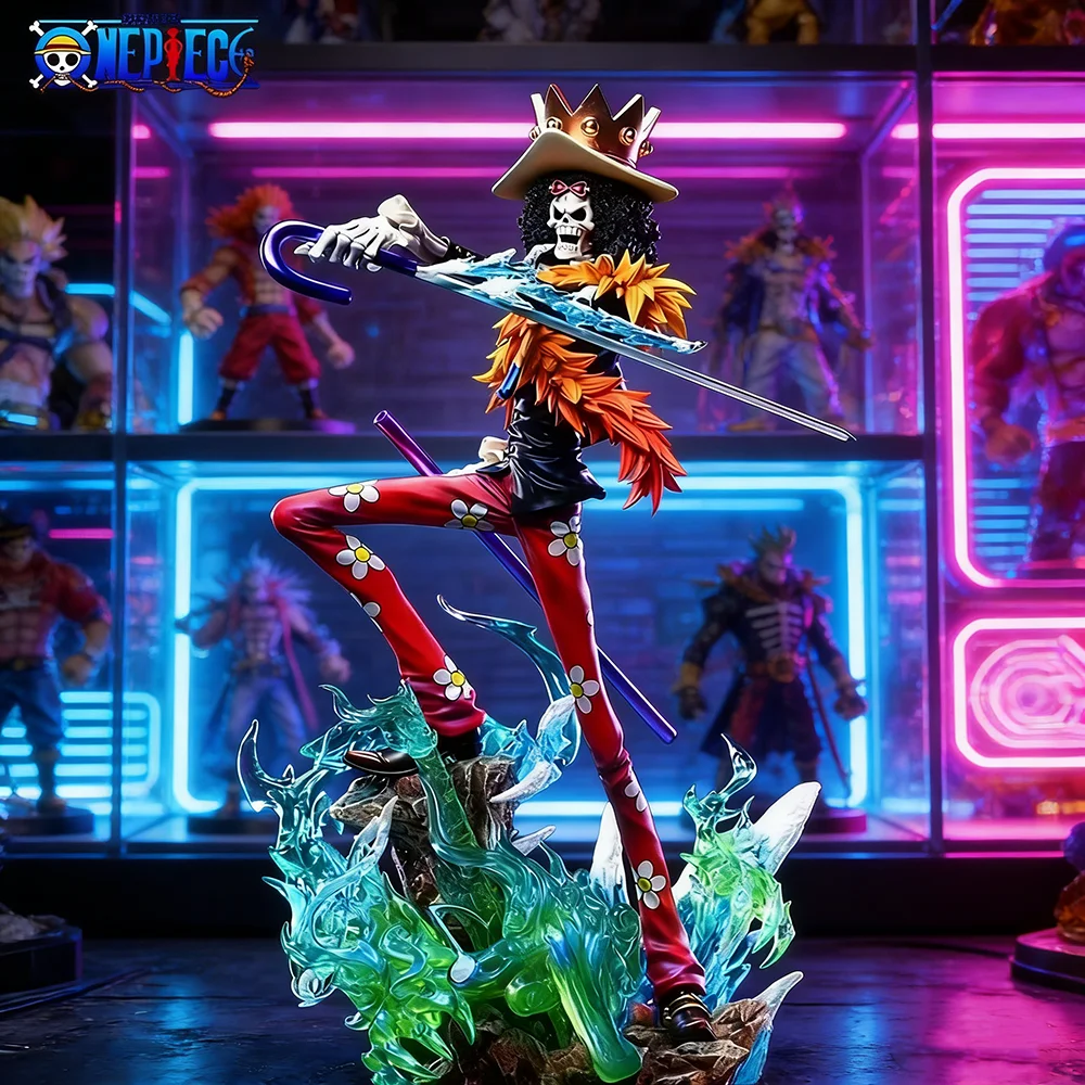 33cm Anime ONE PIECE Figur Brook Actionfiguren PVC Burukku Statue Desktop-Ornament Sammlermodell Spielzeug Geschenke