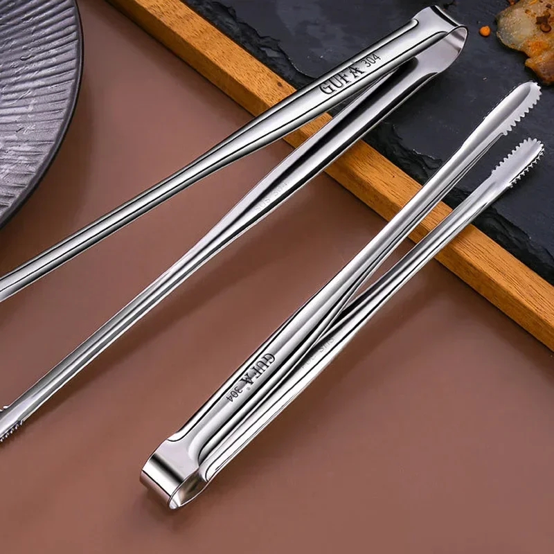 Food Tongs Barbecue Non-Slip Cooking Clip Stainless Steel Portable Picnic Tweezer Salad Steak Clamp Bread food tongs