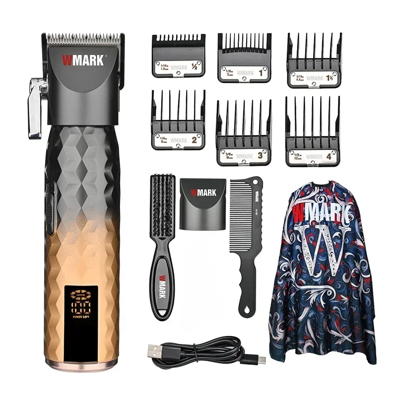 

2023WMARK NG-2045 High Speed Professional Rechargeable Clipper Cord & Cordless Hair Clipper with High Quality Blade, LED Display