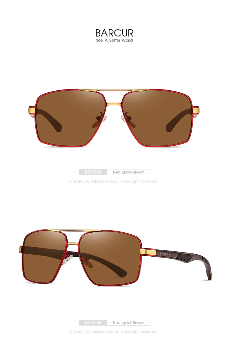 Barcur sonnenbrille für männer polarisierte klassische sports onnen brille für männer uv400 brillen brillen oculos gafas de sol – Detail 15
