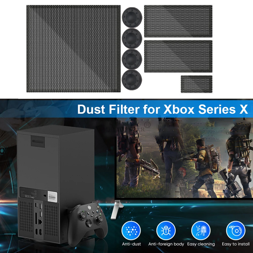 For Xbox Series X Console Dustproof Suit Silicone Dust Plug Pack Protector Dust Proof Mesh