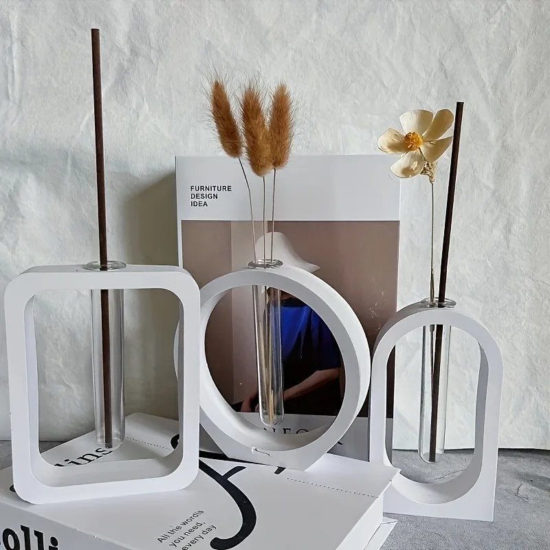 Silicone Mold DIY Hydroponic Vase Circular Arch Test Tube Water Culture Gypsum Cement Resin Dripping Home Decor