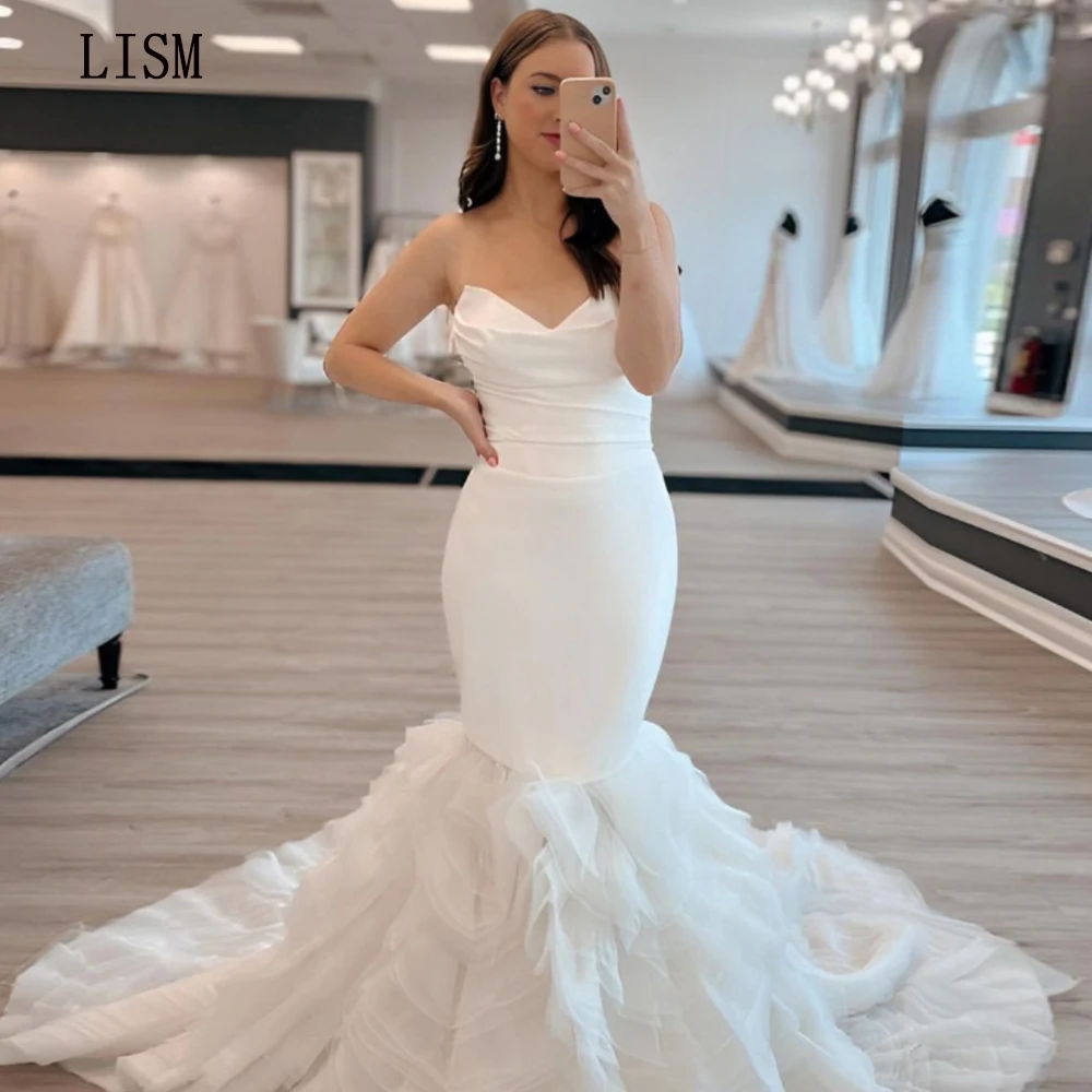 

LISM Sweetheart Straps Mermaid Wedding Dress Elegant 2024 Dreamy Formal Wedding Gowns Floor Length Luxury Vestidos De Novia 2024