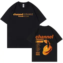 Frank Channel Orange Graphic Oversized Cotton T - Shirt - Unisex Fashion Hip Hop R&B Style - XXXL (Black)