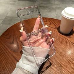 Transparent Clear Hard Plastic Phone Case with Hinge Protection - Galaxy Z Flip5 (Clear)