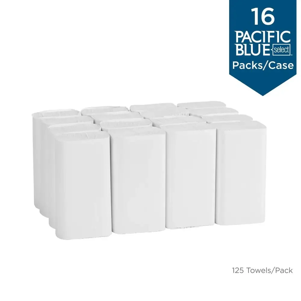 Blue Select Multi-Fold 2 Ply Paper Towel 9 1/5 x 9 2/5 White Absorbency Hand Drying Elegant Design Multipurpose 2000 Towels CT