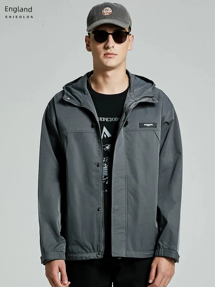 

Yingjuelun Spring Soft Shell Rush Coat Hooded Windproof