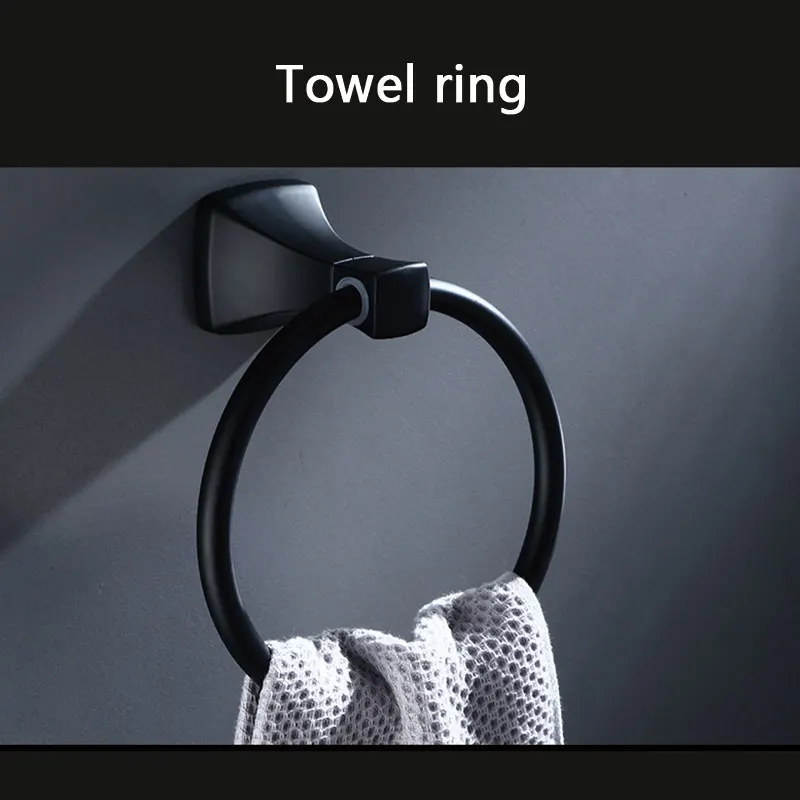 Luxury Bathroom Hardware 14-piece Set Bathroom Sets Black Towel Rack Towel Ring Toothbrush Holder Tissue Box Shower Accessories