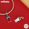 WOSTU 925 Sterling Silver Chinese New Year Series Red KOI Lantern Charm Fortune Cat Bead Fit Bracelet DIY Necklace Jewelry Gift 4