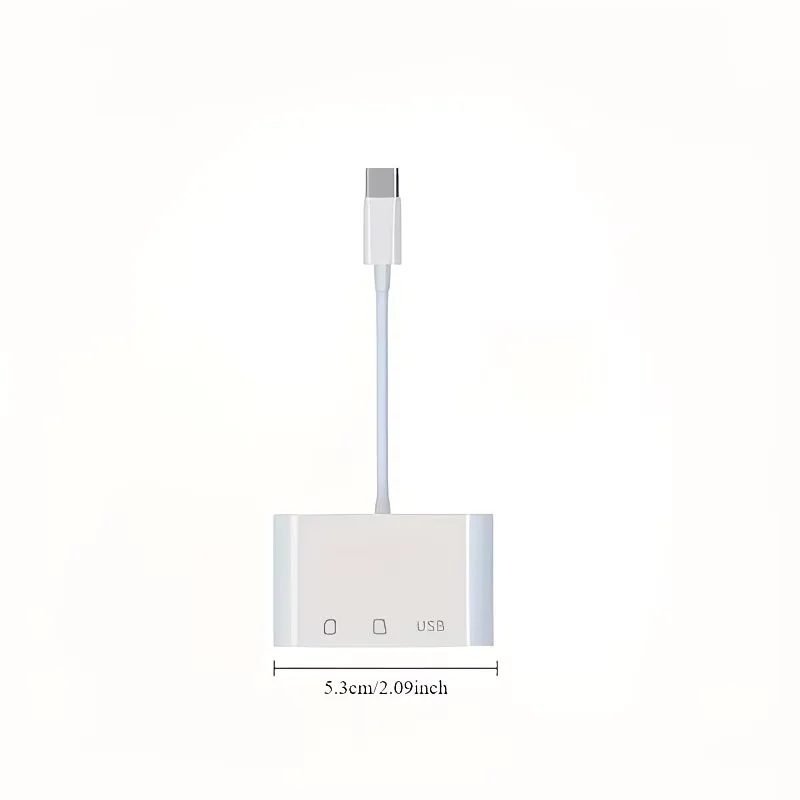 1개 3-in-1 USB C to SD 카드 리더기 (SD USB 3 포트 포함), 아이폰 15/16 Pro Max, 아이패드 Pro/Air/용 고품질 메모리 카드 어댑터