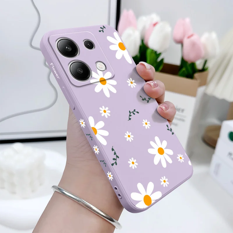 Grass Daisy Liquid Silicone Phone Case Cover - Elegant and Durable Design
