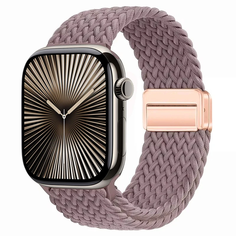 Nylon Braided Magnetic Loop Strap with Metal Accents