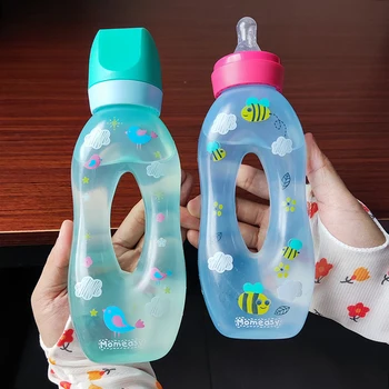 Baby Nipple Bottle Baby Straw Bottle Newborn Bottle PP Feeding Bottle Kids Boys Girls Anti-choking Bottles Silicone Nipple