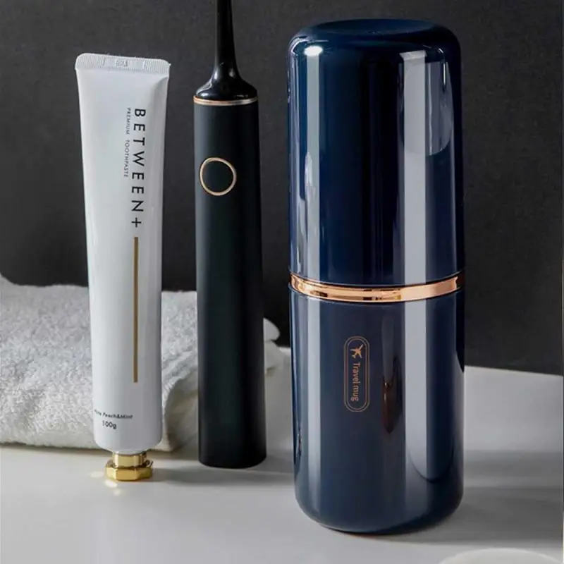 Travel Portable Toothbrush Cup Bathroom Toothpaste Holder Storage Case Box Organizer Travel Toiletries Storage Cup Mouthwash