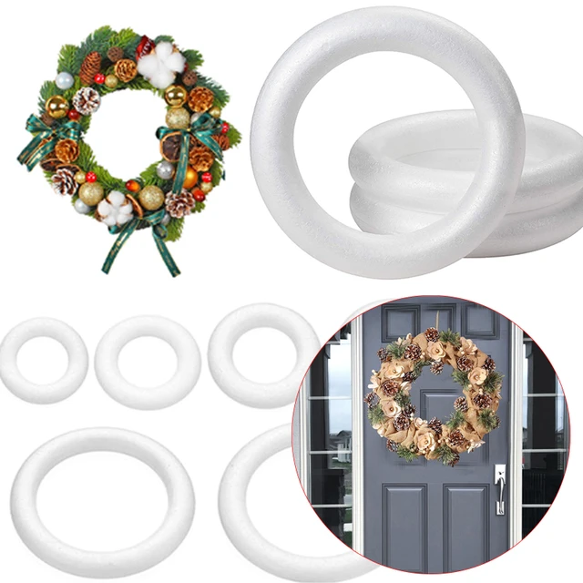 1pcs Polystyrene Foam Wreath Ring Christmas Wreath For DIY Christmas Natal  Kids Painted Wedding Party Flower