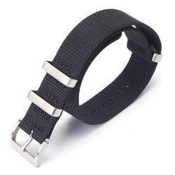 Premium High - Density Nylon Watch Strap - Durable and Soft Sport Wristband Accessories - 22mm (Black)