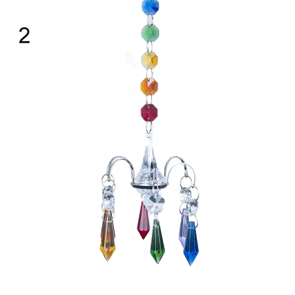 Fuax Crystal Hanging Decorations Outdoor Window Rhinestone Sparking Pendant Hanging Ornament Home Garden Decor 5